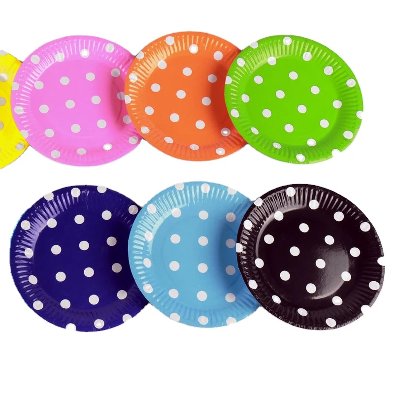 

round colorful dot kids party paper plate parti dispos manufacturers