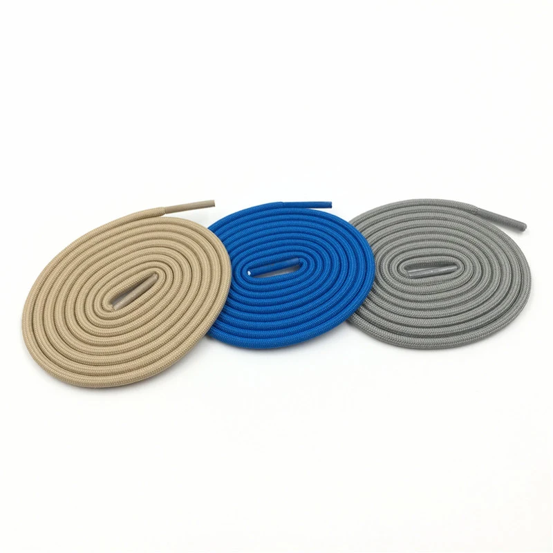 

Weiou Round Polyester Shoelaces for Hoodie and Pants Custom Shoe Laces for Jogger with Gold Silver Gun Black Metal Aglets, Support any two pantone colors mixed