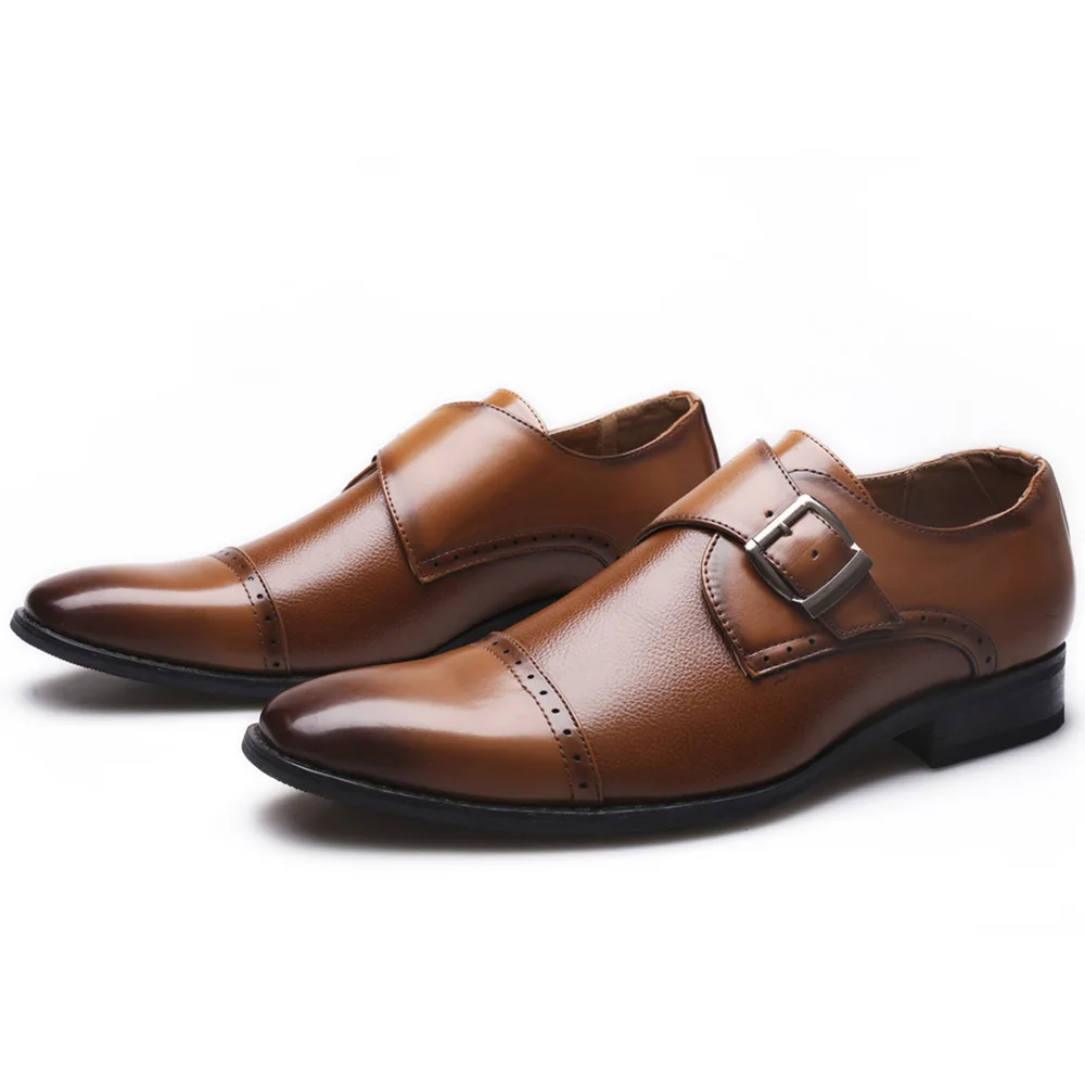 

Men's single shoes spring and autumn 2021 new low heels men's Shoes Fashion Square business single dress shoes, Blue, brown