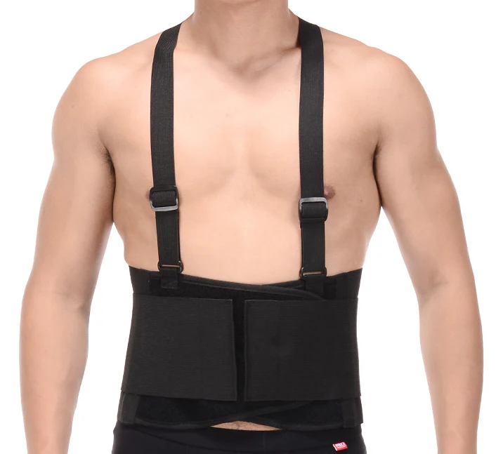 

Hot Selling Lumbar Support Suspenders Weight Lifting Back Support Brace Work Safety for Men 338 Coins, Black