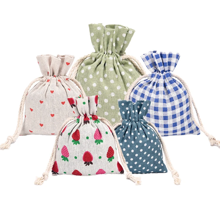

Custom Drawstring Muslin Pouch Bigger and Smaller Fabric Bag, Natural
