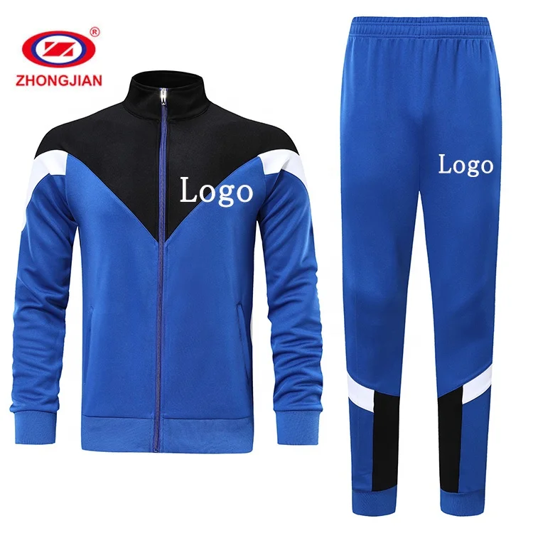 

Custom Jersey Tracksuit Sweatsuit Set blue Jogging Suits
