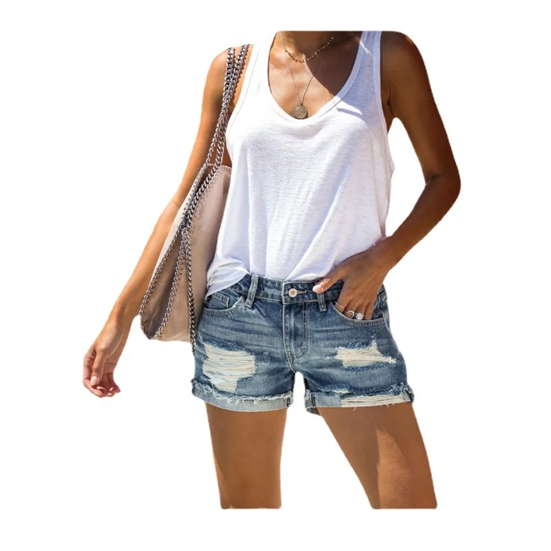 

sexy high waist denim jean shorts women ripped jeans shorts