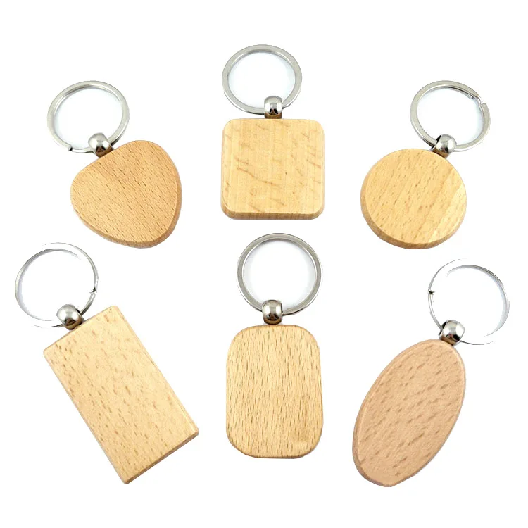 

Personalized DIY Gift Craft Wood Engraving Blanks Key chain Wooden Keychain Blanks Key Ring Key Tags