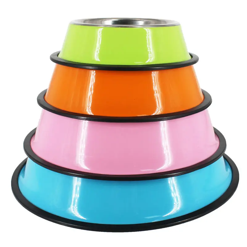 

Best-selling stainless steel paint cat bowl Cat supplies Pet eating utensils bowl cat food feeder