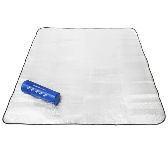 

Grass lawn play blanket hiking tent camping mat aluminum film with EPE foam camping mat roll with drawstring bag, As photo