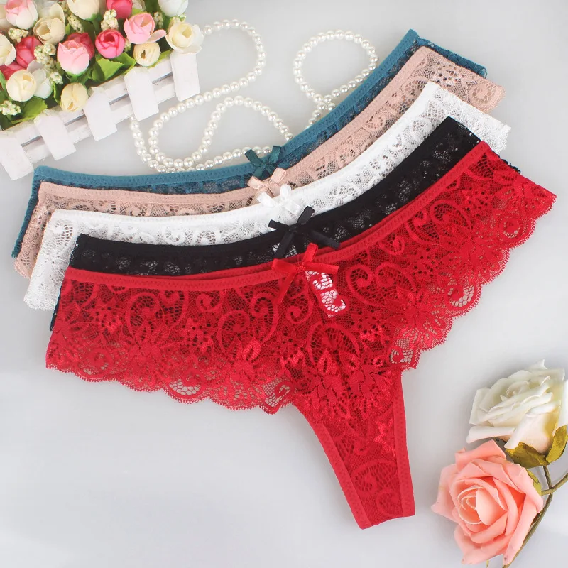 

Women Ultra Thin Lace Thong Panties Sexy Women Underwear Knickers Briefs S M L XL Low Waist