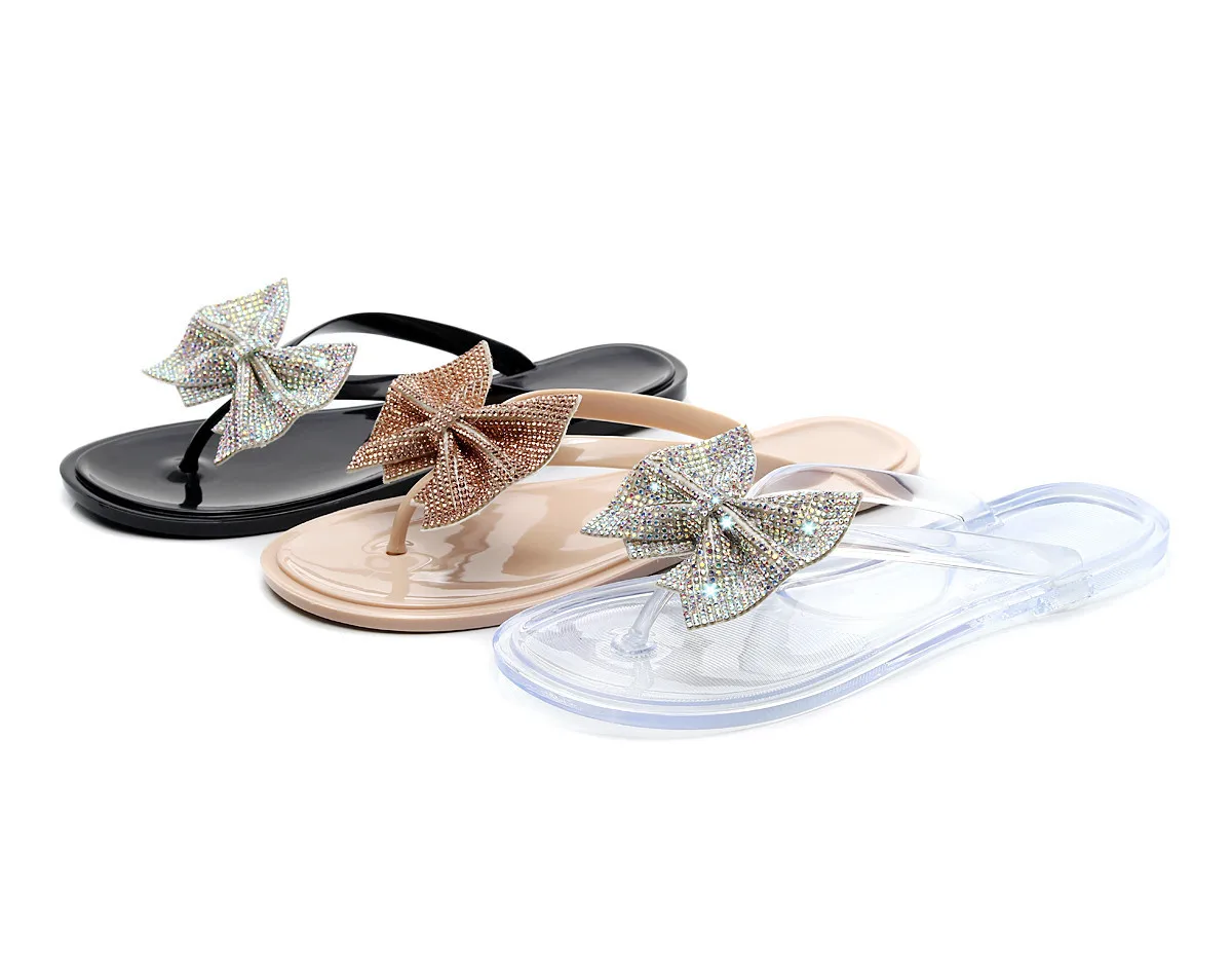 

Women's Slippers Flat Bandana Slides Ladies Jelly PVC Flip-flop slip-on Shoes Women Sandals Wholesale