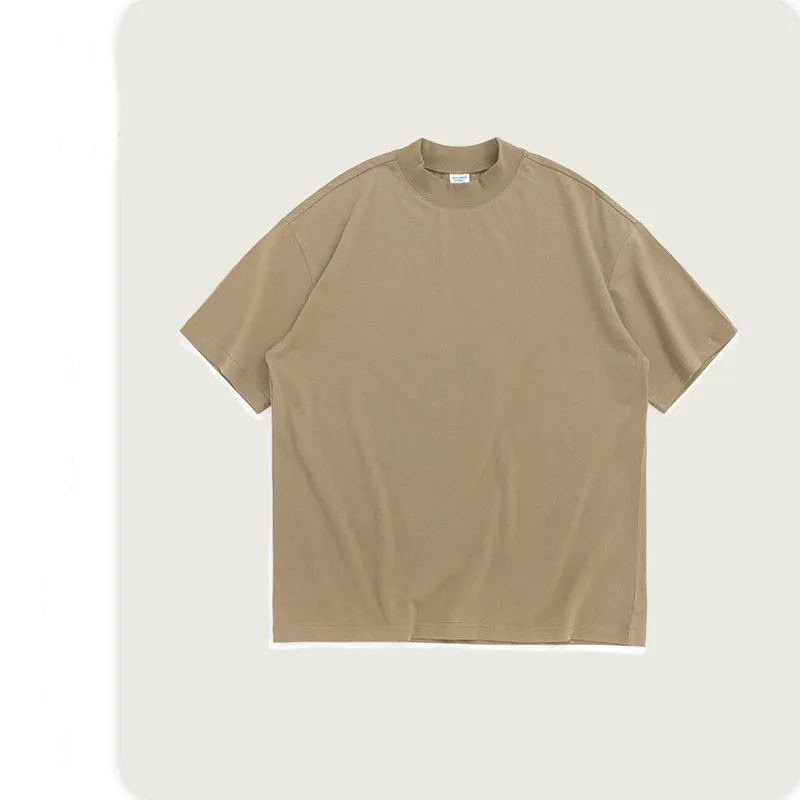 

2021 Ready to ship fashion and high street drop shoulder men plain tshirts