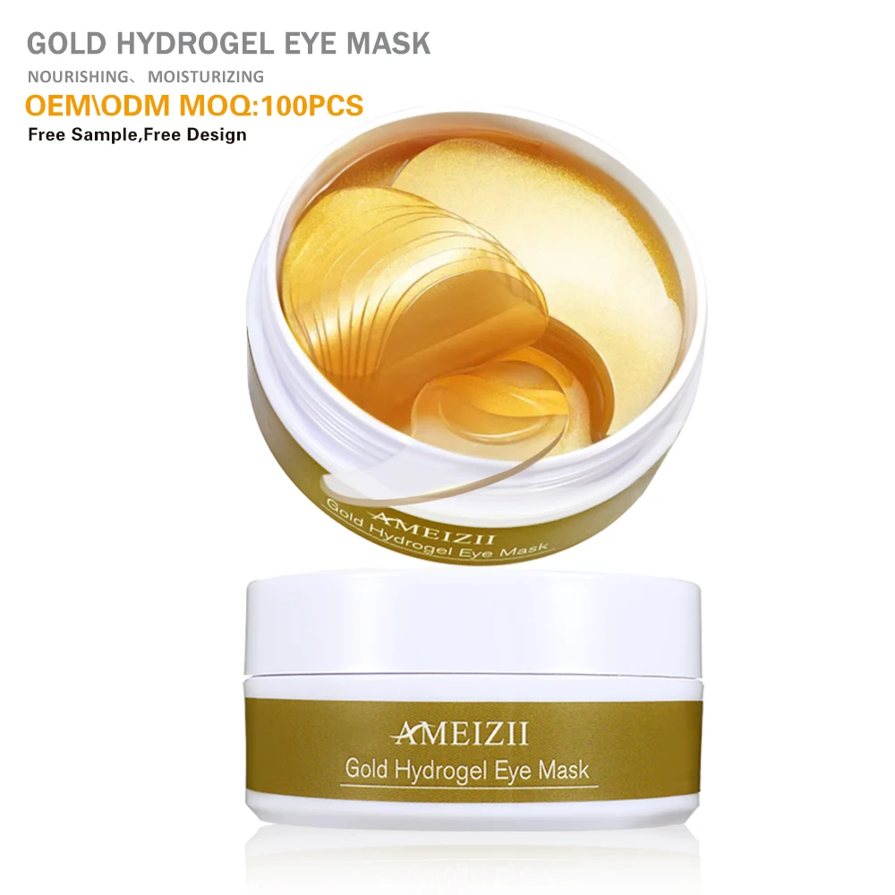 

Private Label 24K Gold Eye Mask Hydrogel Sleeping Under Eye Pads Parches Para Ojos Wrinkle Remover Eyepatch Collagen Eye Mask