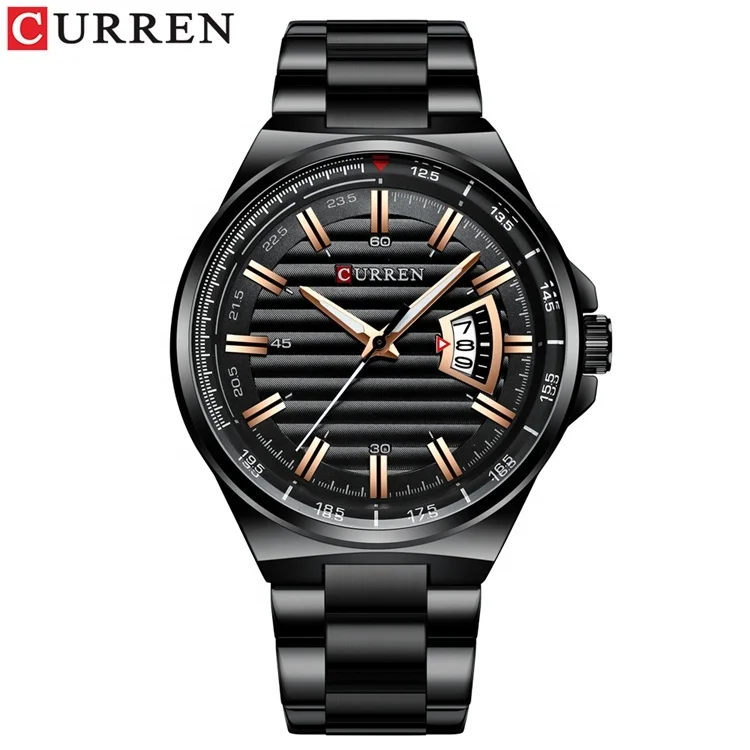 

Curren 8375 Top Brand Business Quartz Waterproof Custom Watch Black Luxury Male Watches, 5 colours to choose