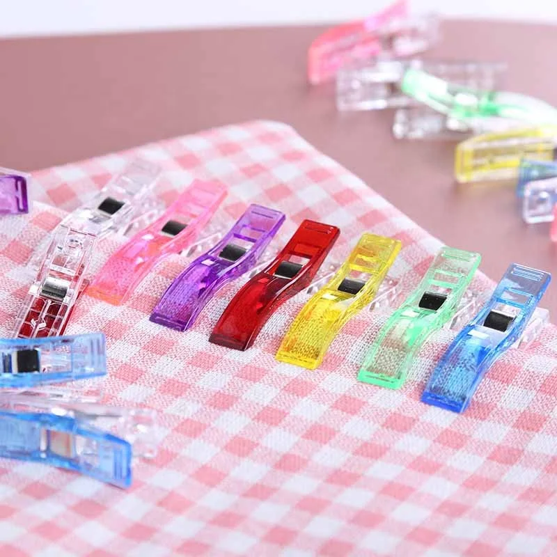 
RTS Fabric Binding Wonder Sewing Clips Long Plastic Clips Binder Clips 