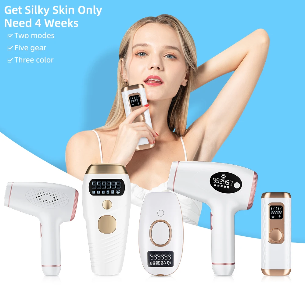 

Ipl laser depilator lcd high power automatic laser hair removal, White,green,light green,pink