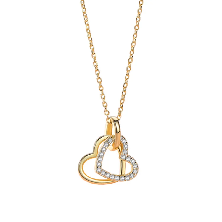 

Wholesale Jewelry zircon 925 gemstone jewelry heart charm necklace