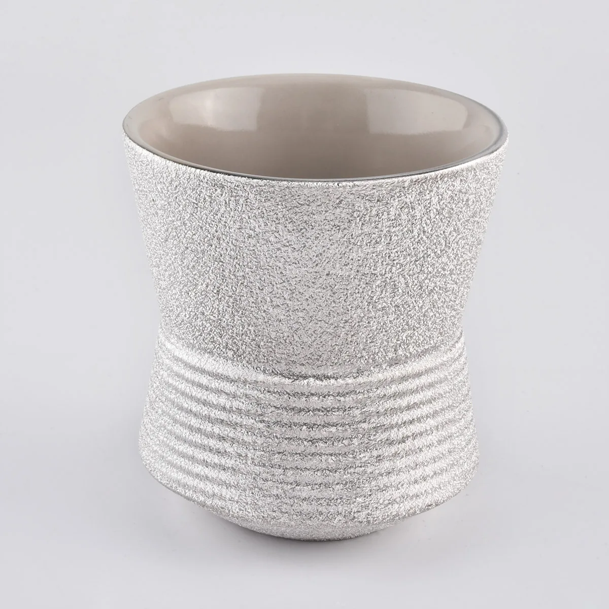 Metallic coating ceramic candle jars for Christmas
