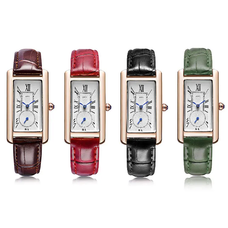 

Peugeot Vintage Contoured Doctors Style Watch with Leather Band, Customized colors