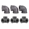 Side Outlet Pipe Elbow 1/2 3/4 Inch Industrial Malleable Cast Iron Pipe Fitting Elbow For Building Tables Shelving Custom Furnit