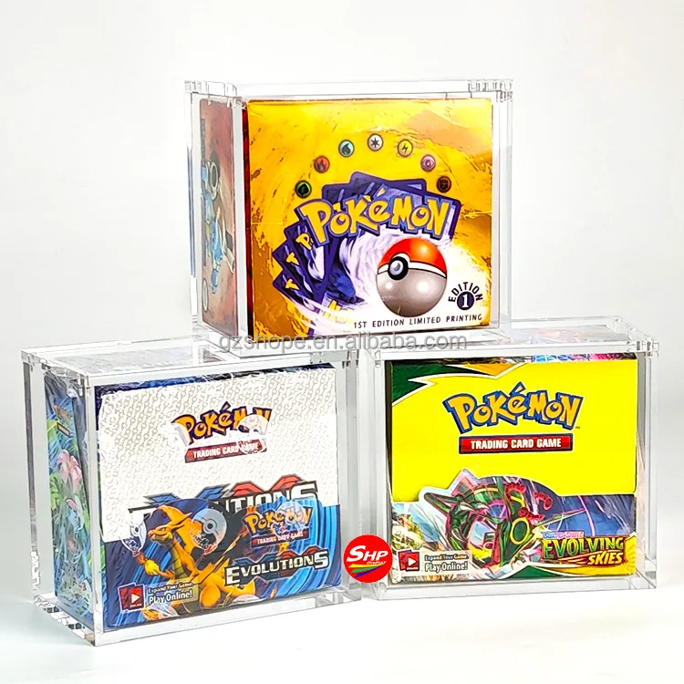 SHP High Quality Pokemon 1st Edition Booster Box Acrylic Case for TCG: Scarlet & Violet Stellar Crown Pokemon Booster Box
