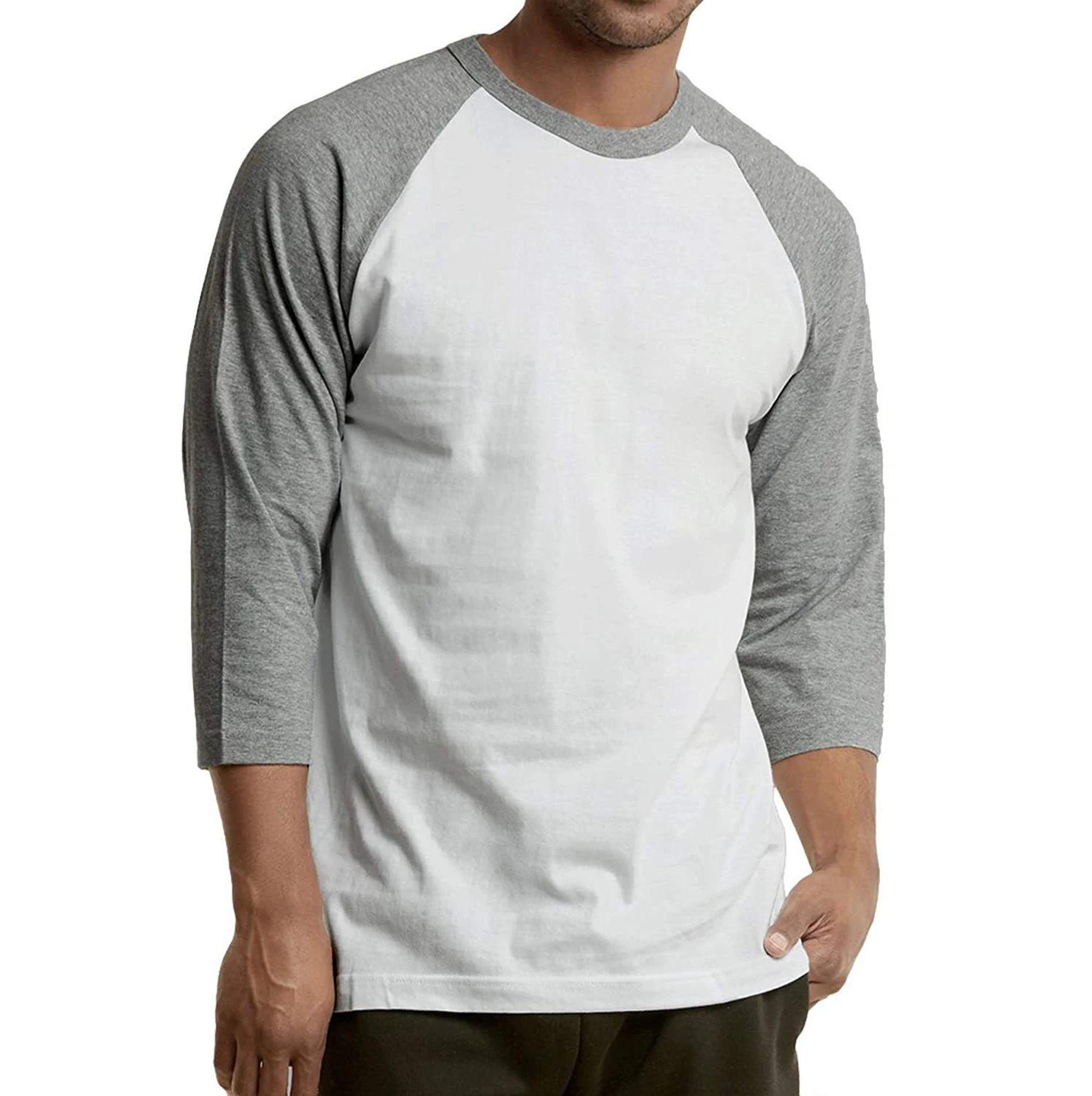 

Custom LOGO Men's Baseball T-Shirt 3/4 Sleeve Patched Tees
