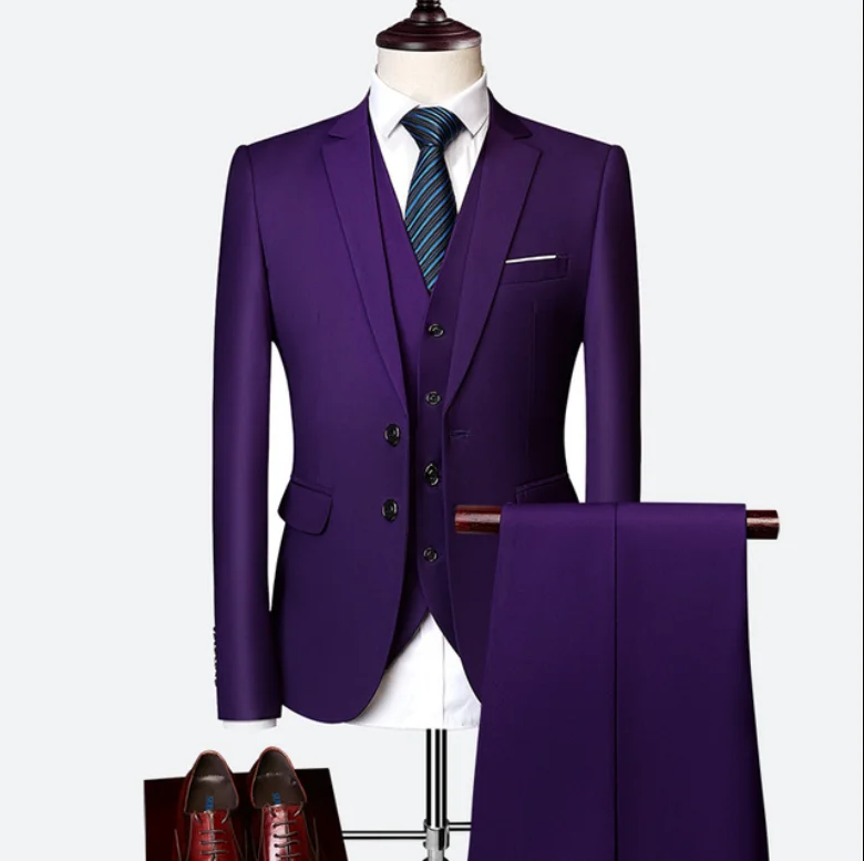 Wholesale men's wedding 3-piece suit high quality slin fit fashion suit