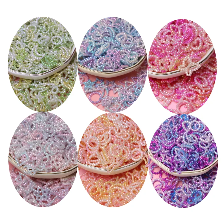 Star Moon Peach Heart Bow Pearl Flatback Cabochons Scrapbook DIY Craft Embellishments Phone Decor Headwear Accessories