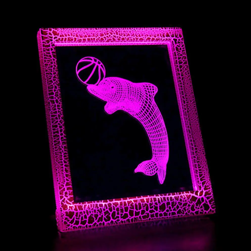 Lamp Red Child 3D Illusion 7 Colorful Smart Energy-Efficient Led Night Light For Kid