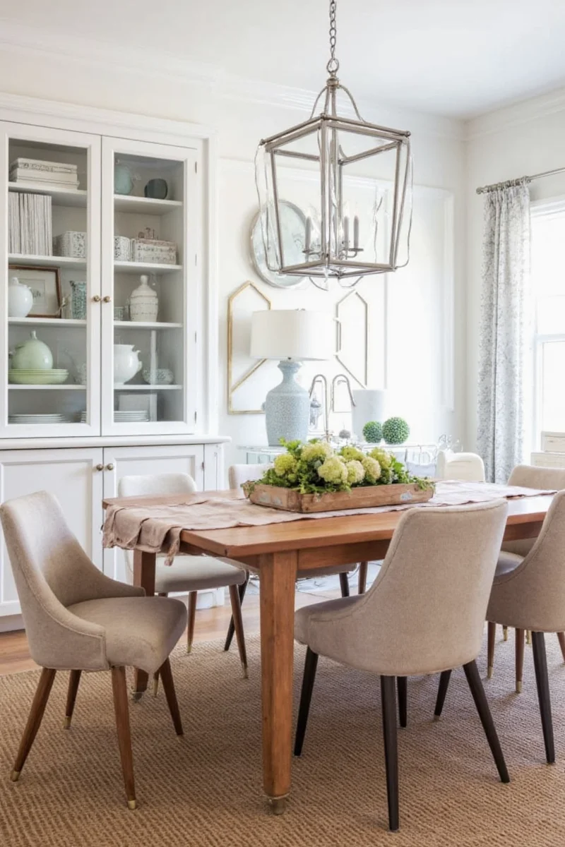 Space-themed dining room with glow stars and rocket prints