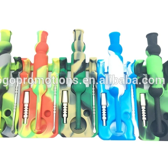 

2020 Hot sale Easy Cleaning Silicone Smoking Pipe NC with Titanium nail Dabber Rig