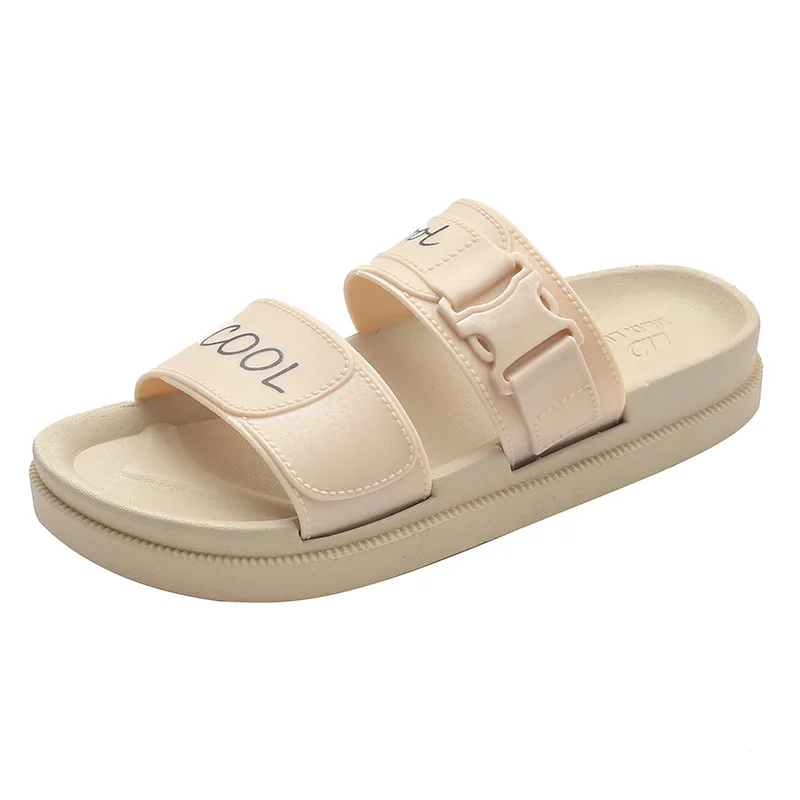 

2021 summer new Korean slipper thick sole fashion flat bottom sandal anti slip wear resistant beach shoes OEM customization