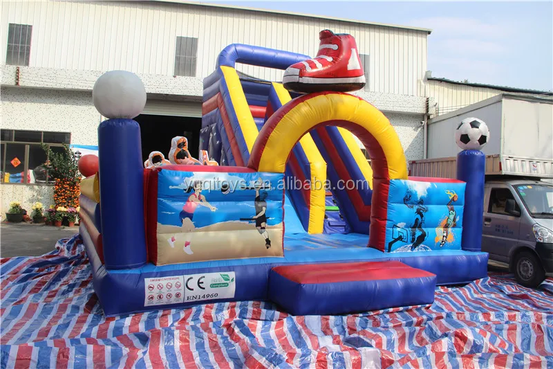Popular Inflatable Kids Football Jumping Bouncer Slide Soccer Bouncing