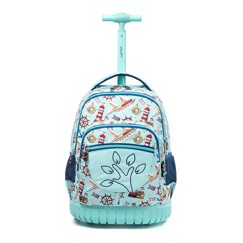 

2021 Kids Fashion School Trolley Bags for Student School Wheels Backpack, Sky blue