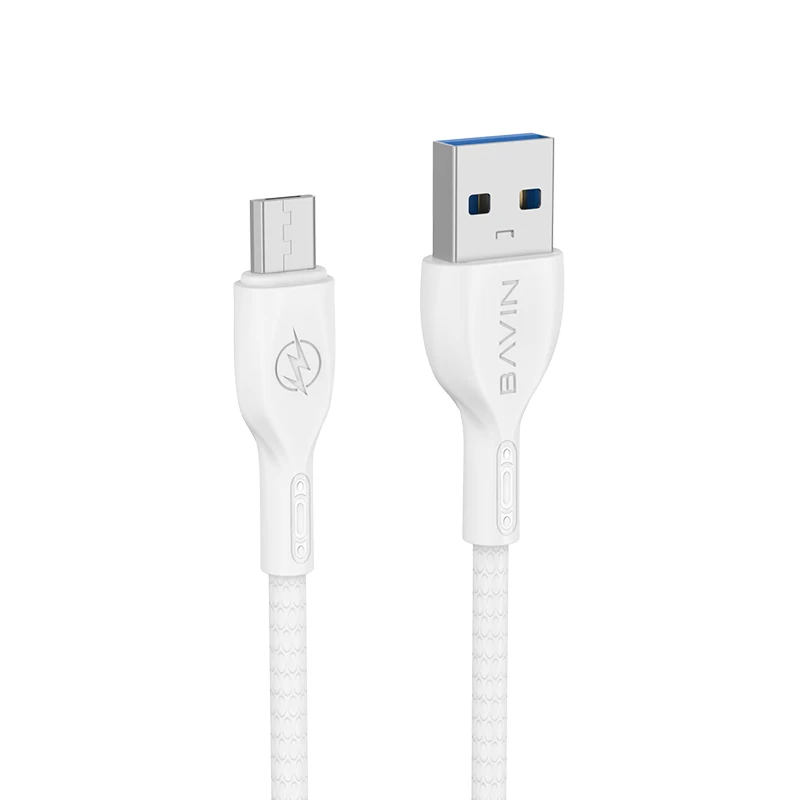 

BAVIN Promotion price smart micro USB Type c 2.4a fast charging cable for Samsung Android usb cable CB222, White