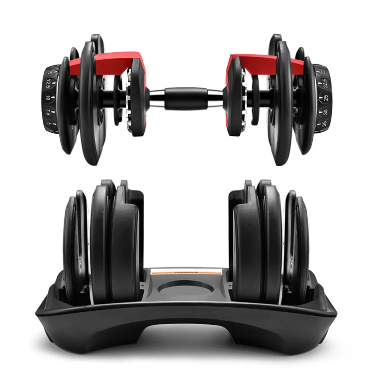 

Wholesale Price Adjustable Dumbbell Fast Automatic Intelligent Dumbbells Fitness Equipment Set 24kg 52lbs 40kg 90lbs for Gym, Red+black / yellow+black /all black