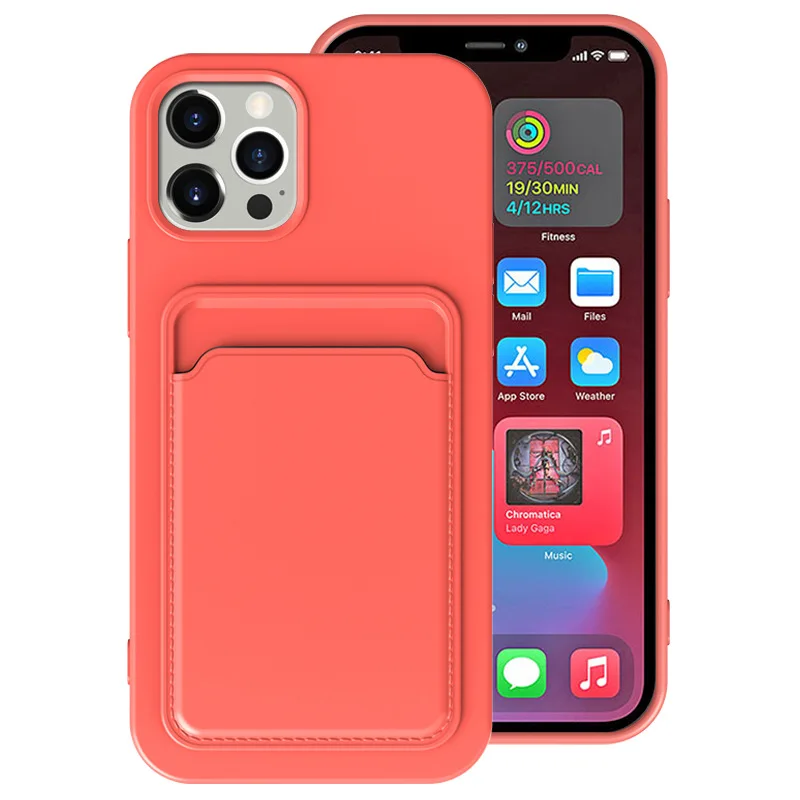 

Handyhulle For iPhone 13 pro max Soft TPU shockproof wallet card slot phone case For iPhone 12 pro max Handy Kartenhalter, 10 colors