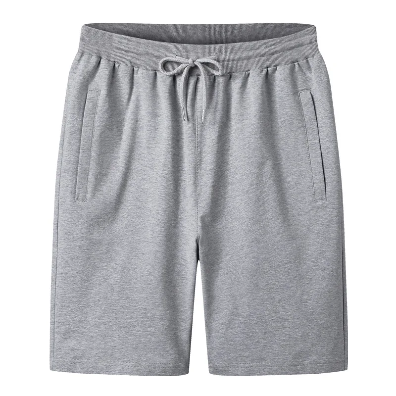 

2021 Summer Loose Casual Street Wear Breathable cotton knit Sports Shorts Custom Logo Sportswear Man Solid Color Shorts