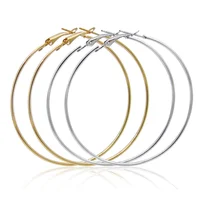 

Women Jewelry Gold Plated Oversized Stainless Steel Big Hoop Earrings