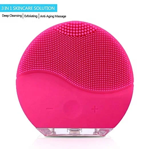 

Deep Cleansing Skin Care Massager Silicone Face Cleaner Facial Cleaning Brush, Pink, rose red, blue