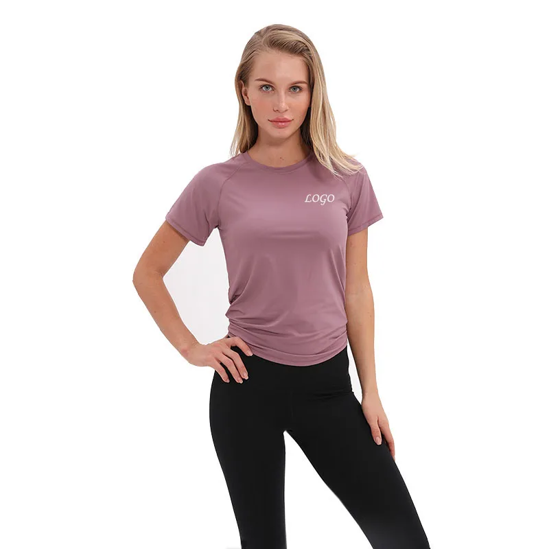 

Womens Yoga Tops Gym Sports Shirts Short Sleeve Breathable Workout Tank Top, Black, white, pink