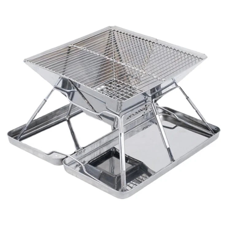 

Grill Outdoor Portable Stainless Steel Folding Grill Wood stove Incinerator BBQ charcoal grill