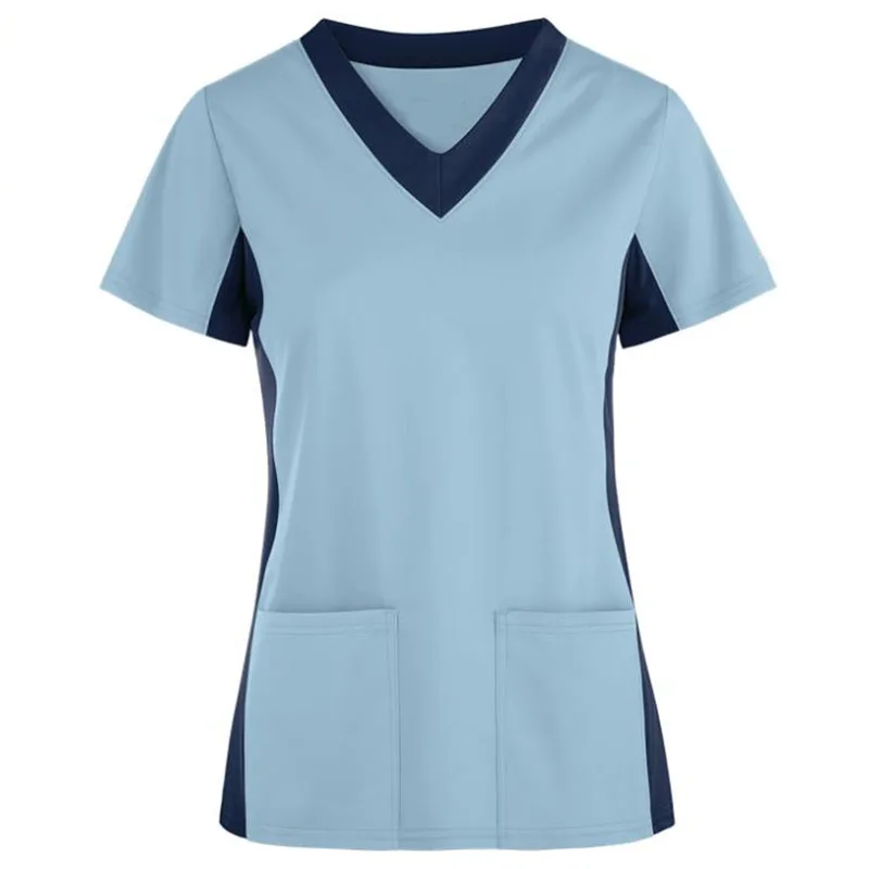 

Color blocking Fashionable Ladies V-Neck Scrubs Medical Nurse Hospital clothing, Customized