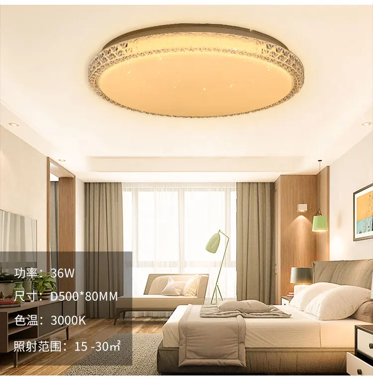 hall livingroom round led ceiling light flush mount fixture with remote control