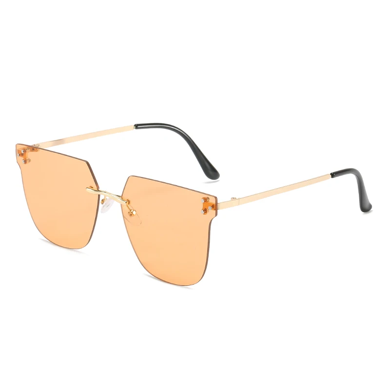 

New Fashion Multi-Color Gradient Frameless Cut Square Sunglasses 2021