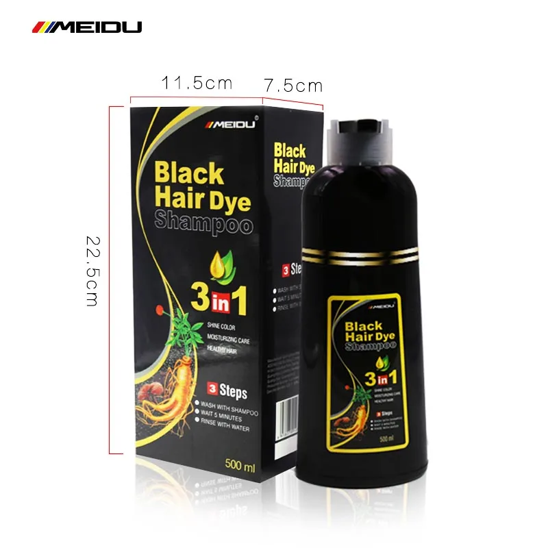 

Wholesale MEIDU Factory Dark Brown Natural Ammonia Free Colour Manufacturer Private Label Black Hair Color Shampoo in Hair Dye, 7 colors