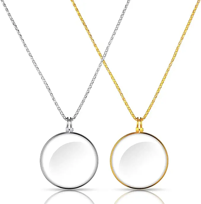 

5X Necklace Magnifier Magnifying Pendant Necklace Magnifying Glass Necklace for women