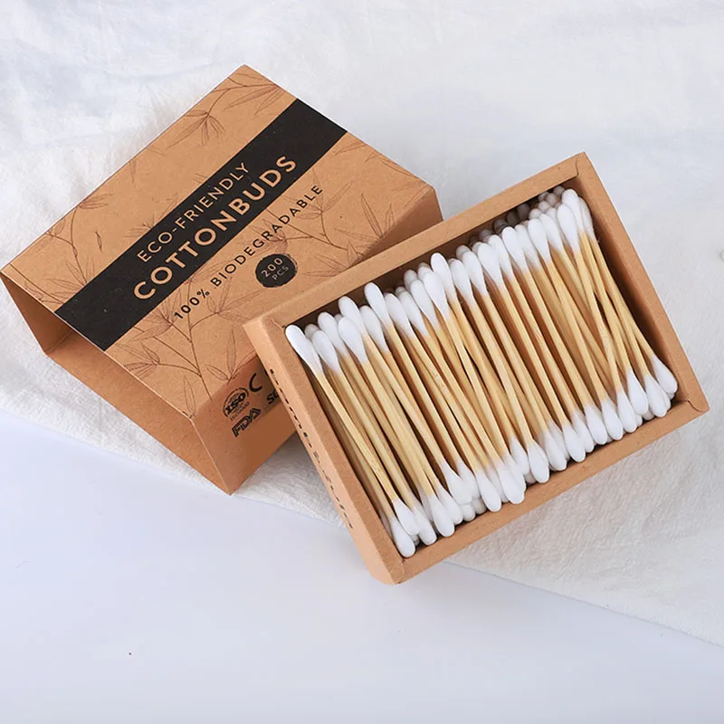 
ear cleaning cotton buds bamboo stick swab 
