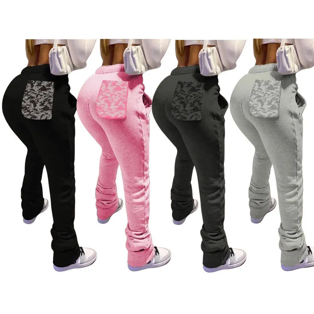 

Factory Direct Supply Custom Thick Stacked Joggers Winter Pants for Women, Customized color