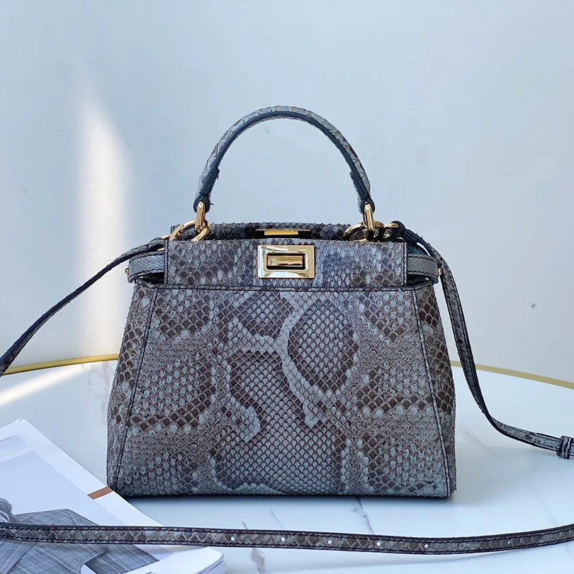 

Wholesale fashion designer lock snakeskin Genuine Leather ladies hand bag shoulder crossbody women custom purses and handbags, Many color