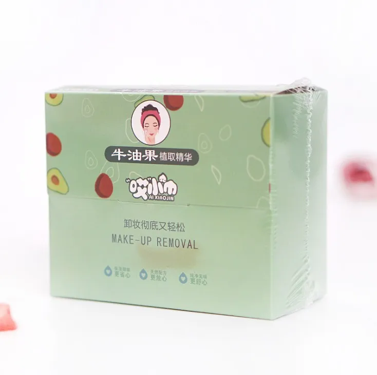 

Avocado plant extracting solution makeup remover wipes cleansing eye and lip disposable wet cotton towel