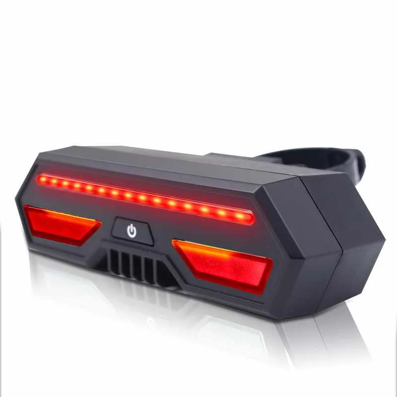 

Wireless Waterproof LED Bicycle Taillight With Rear Turn Signals Remote Control Road Bike Back Lamp Cycling Safety Warning Light, Black