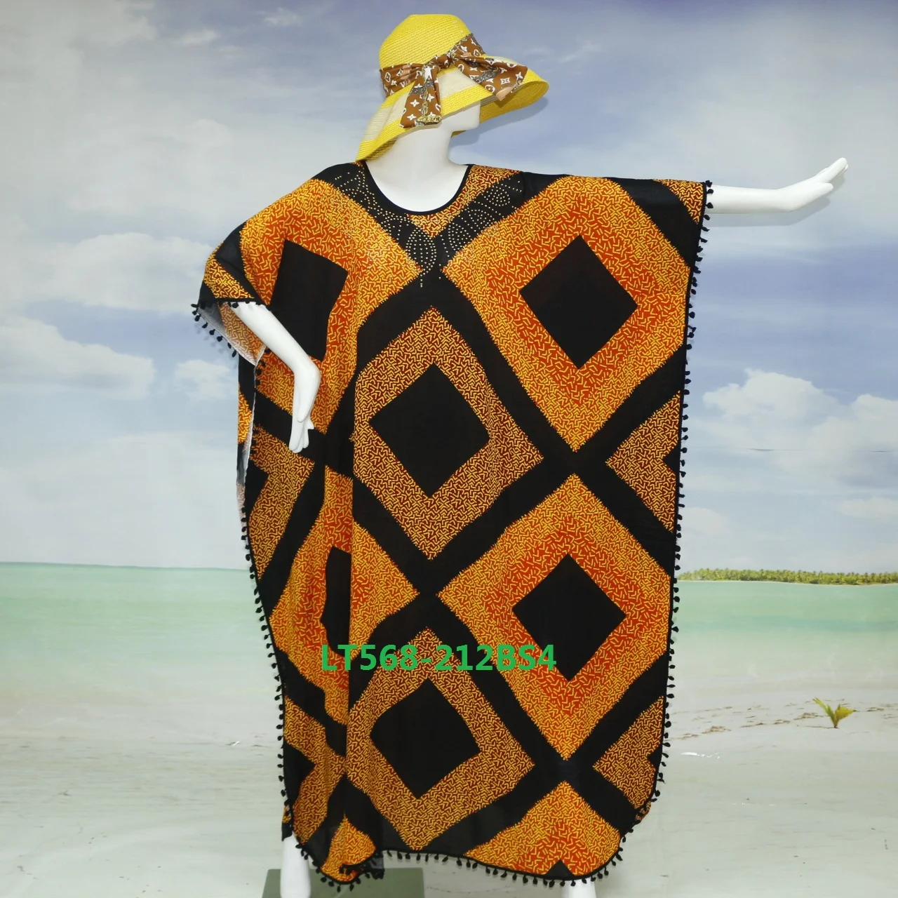 

African Women Wholesale Clothing Cotton Fabric Kaftan Dress, Picture showed